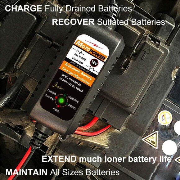 MP00205A 12V 800mA Automatic Battery Charger, Maintainer, Trickle and Desulfator - Picture 9 of 9